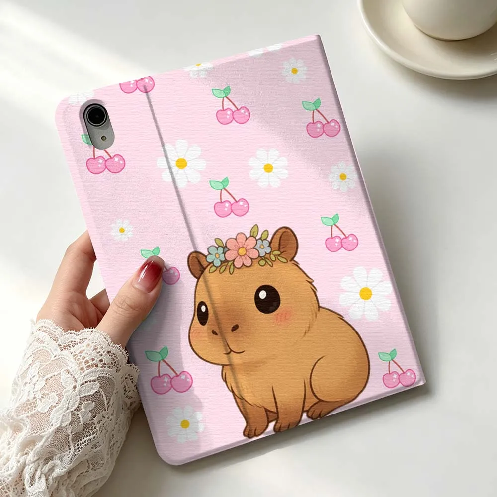 Cartoon Capybara Art Soft For Apple iPad Pro Mini A16 A17 A14 4 5 6 7 6th 7th Gen 9.7 12.9 11 13 M4 inch Tablet Case