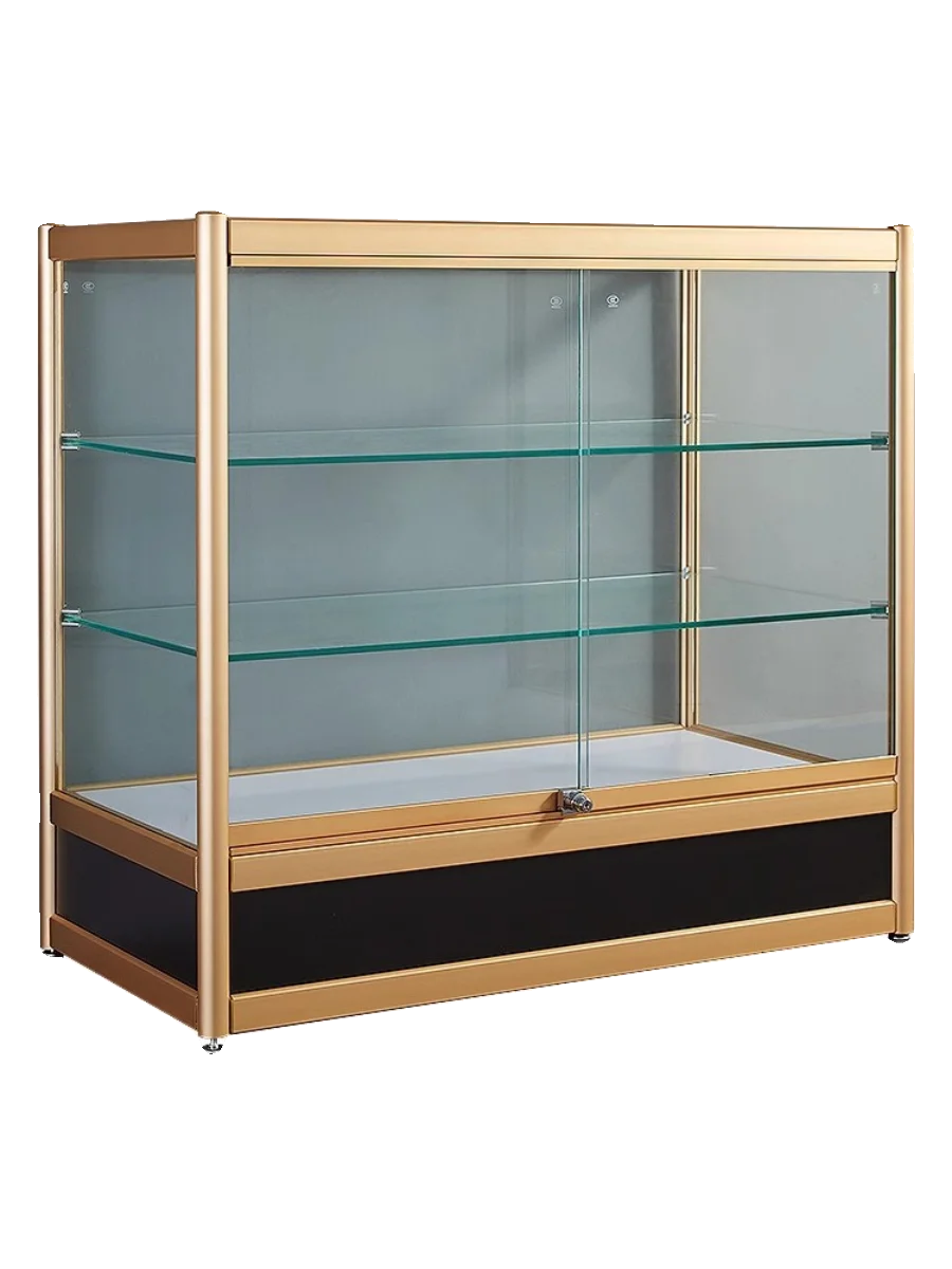 Glass Display Cabinet Jewelry Ornament Exhibition Showcase Commercial Mobile Phone Repair Tobacco and Alcohol Cabinet Aluminum A