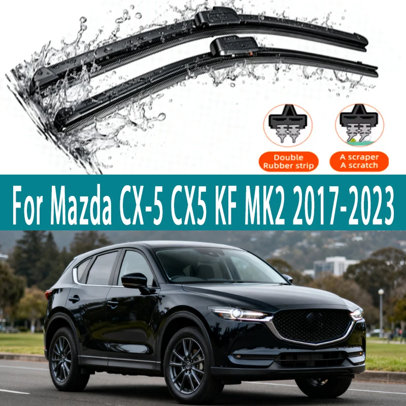 

LHD Front Wiper Blades For Mazda CX-5 CX5 KF MK2 2017-2023 2018 2019 2020 2021 2022 Window Windshield 24"18" Accessories