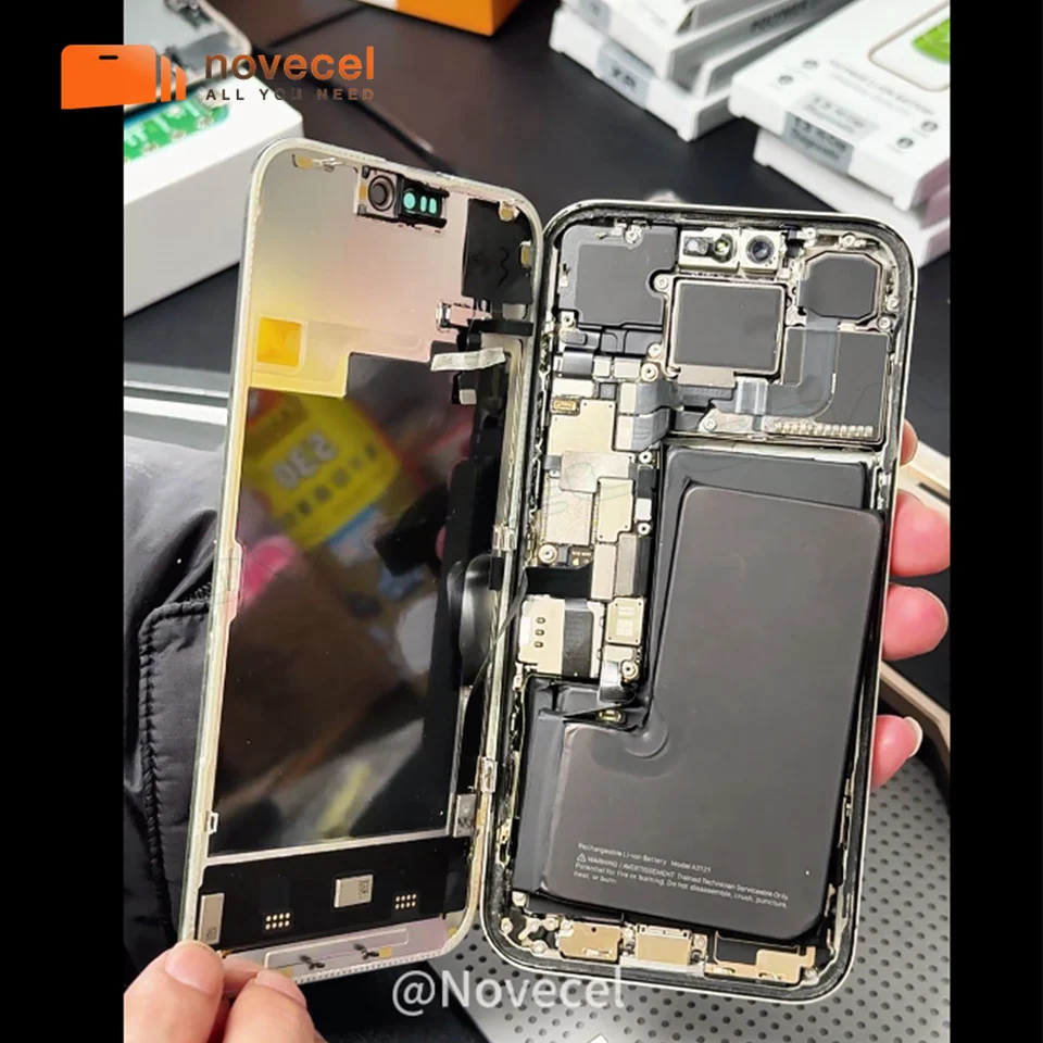 Batería de diagnóstico de alta capacidad 100% muestra piezas genuinas para iPhone 12 a 15 Max recargable sin mensaje de error 5