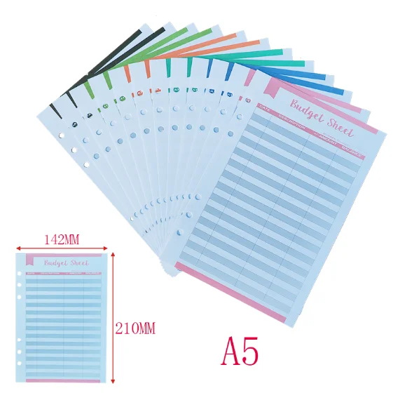 A5 A6 A7 Binder Budget Planner Organizer 6 Ring Binder Envelopes Pockets And 12 Pieces Expense Budget Sheets