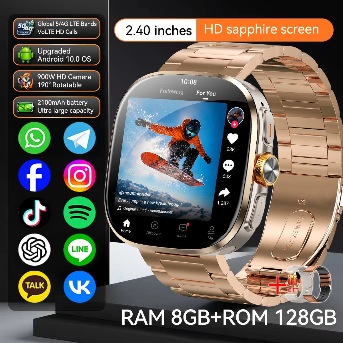 5G/4G Full Network Smart Watch with AMOLED Screen