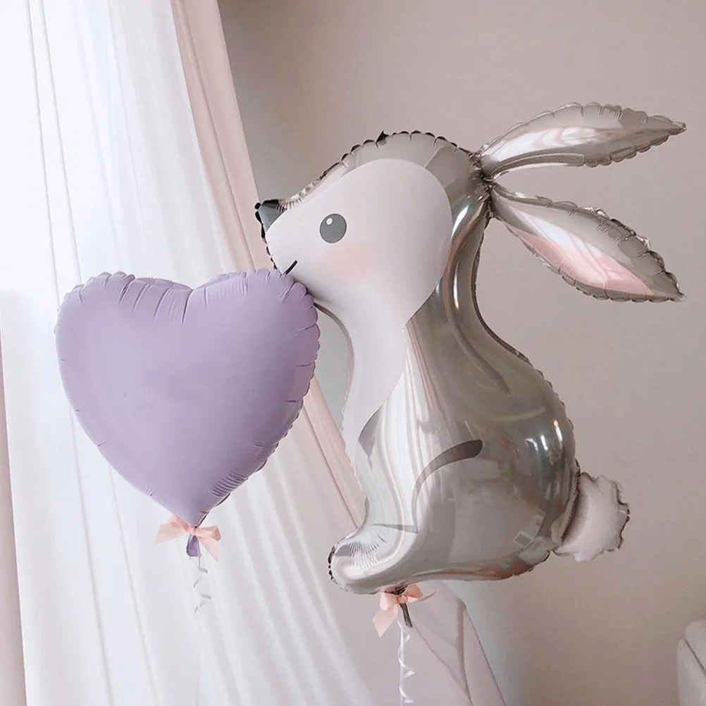

5pcs Bunny Balloons Easter Rabbit Foil Balloons Birthday Party Supplies Bridal Showers Animal Party Outdoor