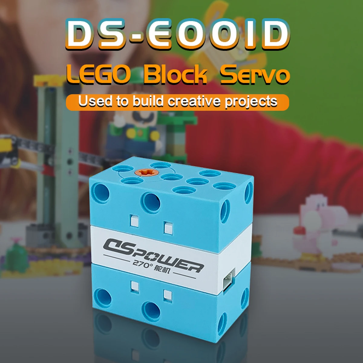 DSpower 2KG 180 °   270 °   360 °   Servo de bloques de construcción, broca porosa de alto par, programación de salida bidireccional para Robot de construcción Lego