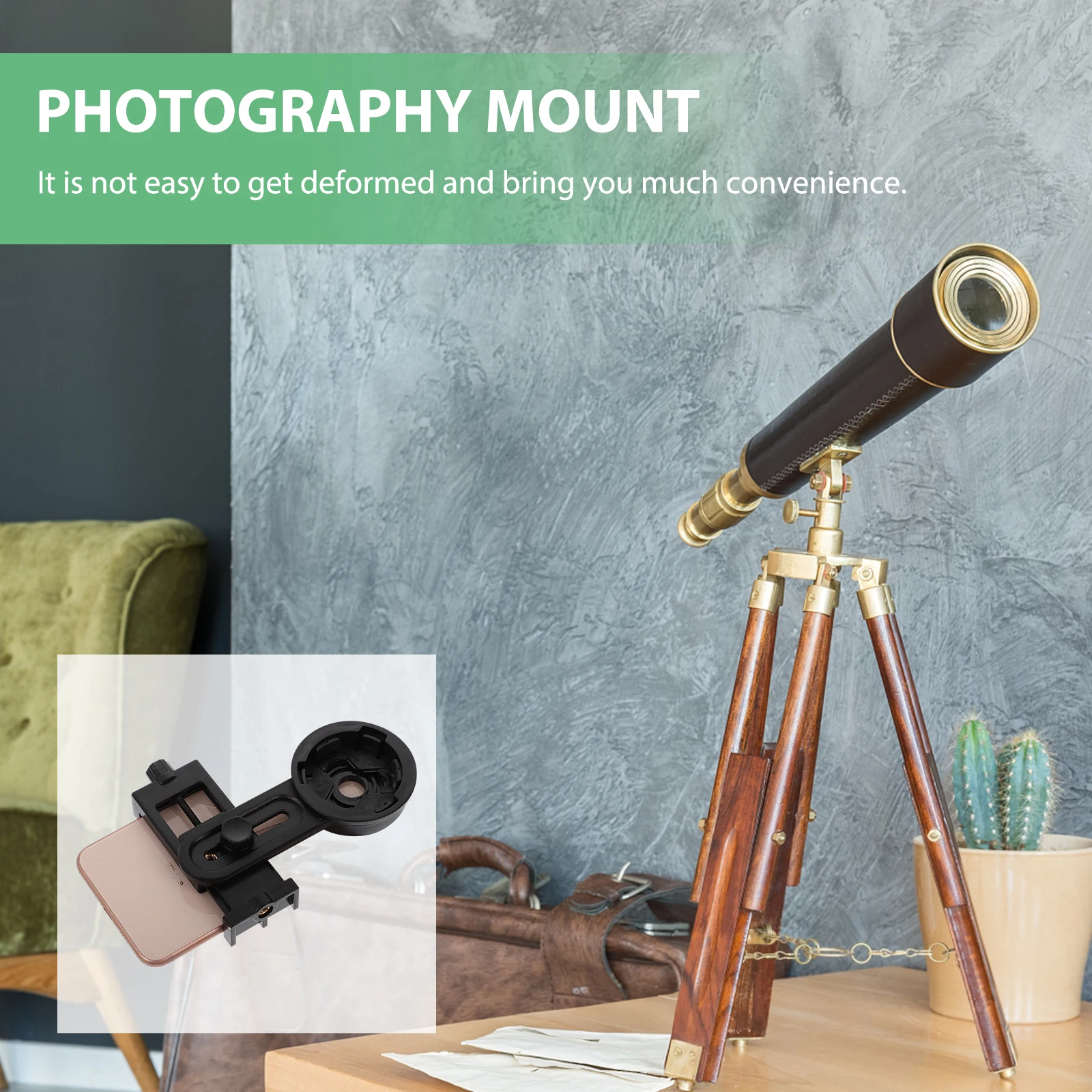 

Phone Photography Adapter 55 98mm Width Fit 26.4 46.4mm Lens Interface Telescope Mount Holder Cell Small Clip Phone