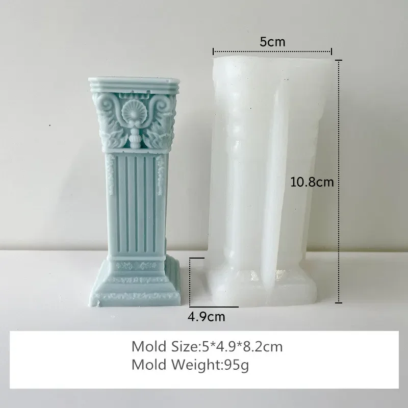 Roman Column Silicone Mold DIY Ornaments Home Decoration Micro Landscape Candle Mold