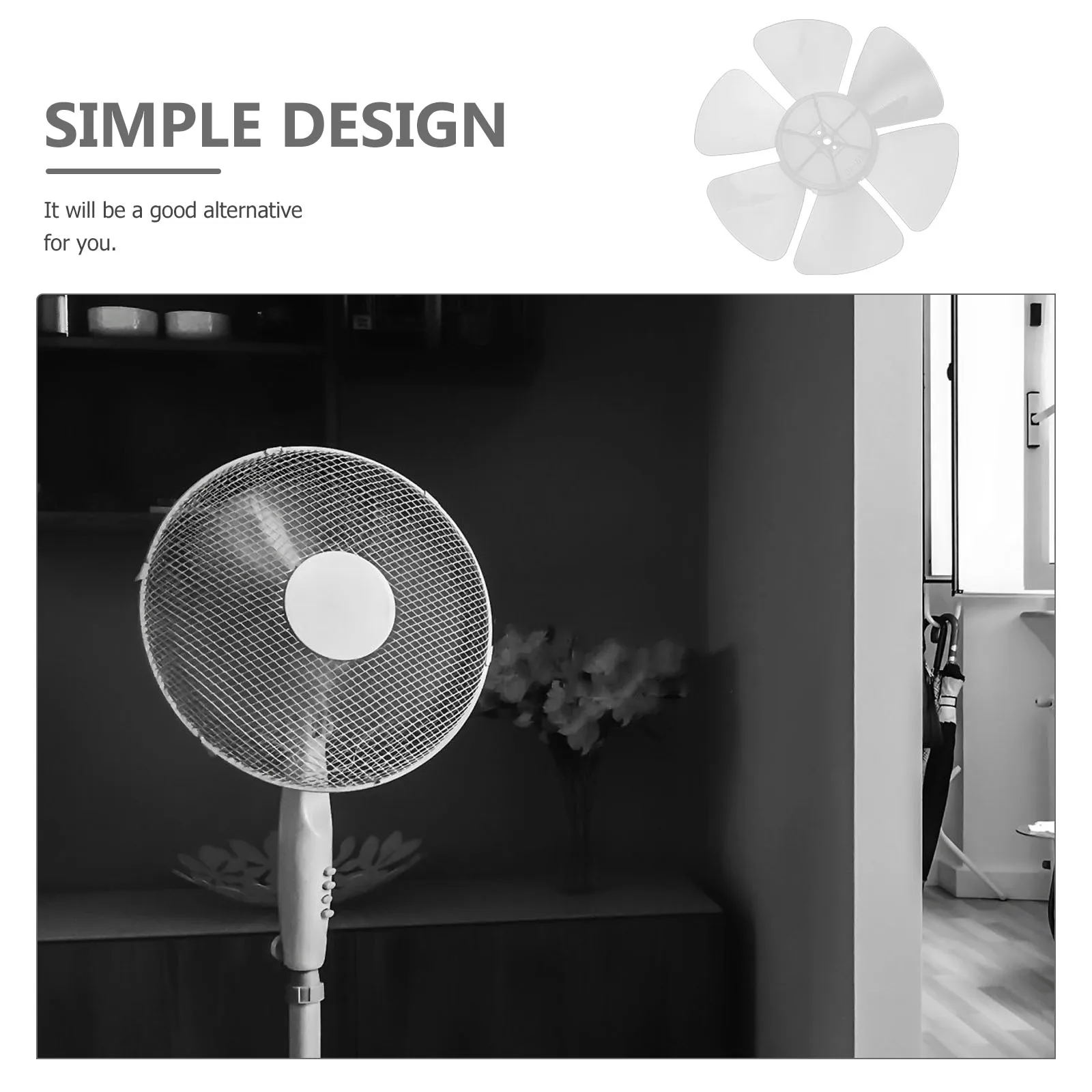 

Plastic Fan Blade Replacement 10 Inch Six Leaves Transparent White for Table Standing Fan Accessories Repair Parts