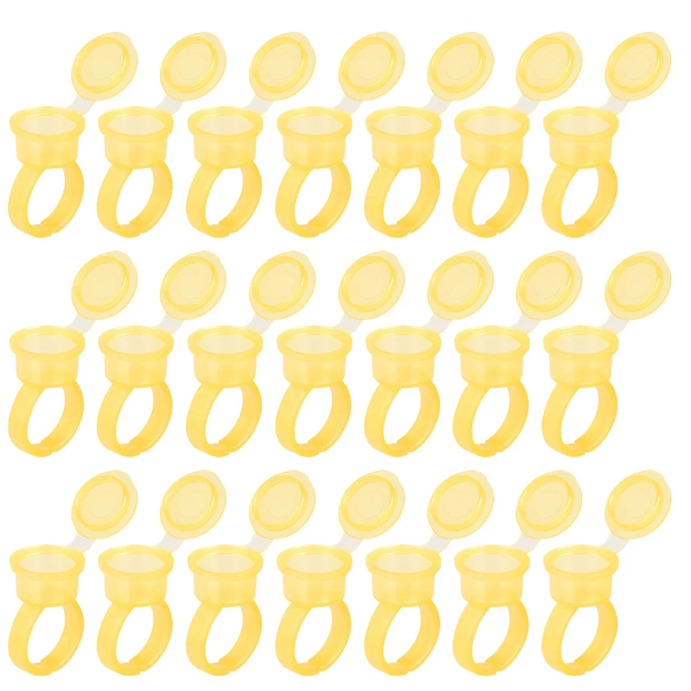 

50Pcs Professional Ink Cups Tattoo Pigment Rings Accessories Durable Safe Lightweight Easy to Use for Eyelash Extensions Makeup