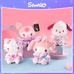 Sanrio Pink Hello Kitty Kuromi Melody Cinnamoroll Peach Blossom Series Stuffed Toy Plushier Plush Dolls Girlfriend Birthday Gift