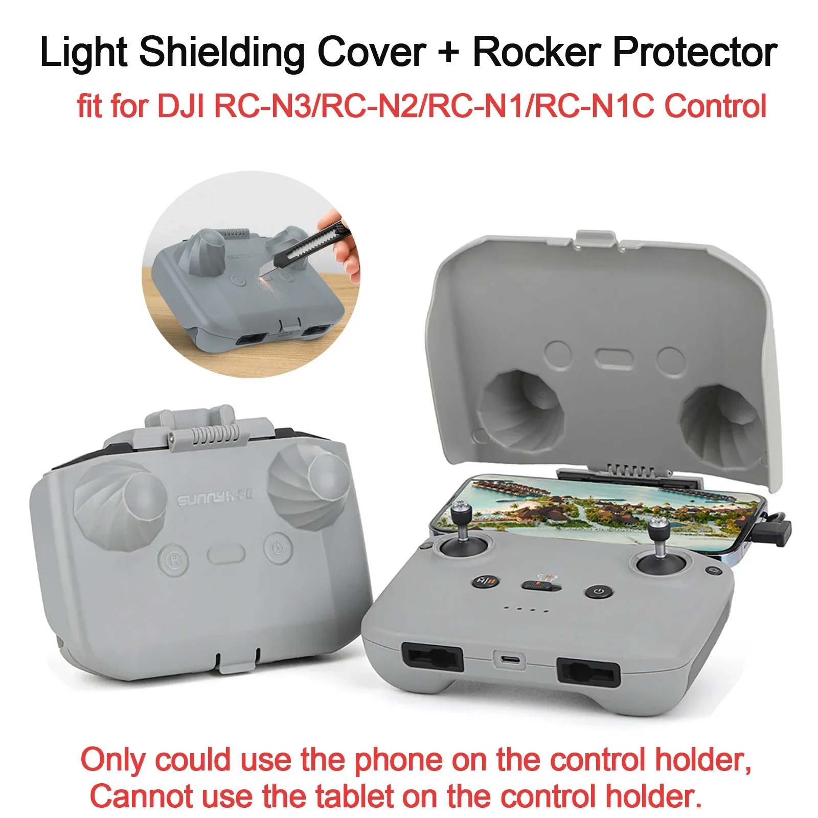 Wtohoby Light Shielding Cover & Rocker Protector for DJI Mini4K/Mini2SE/Mini2 RC-N1 No Display Remote Control Drone Accessories