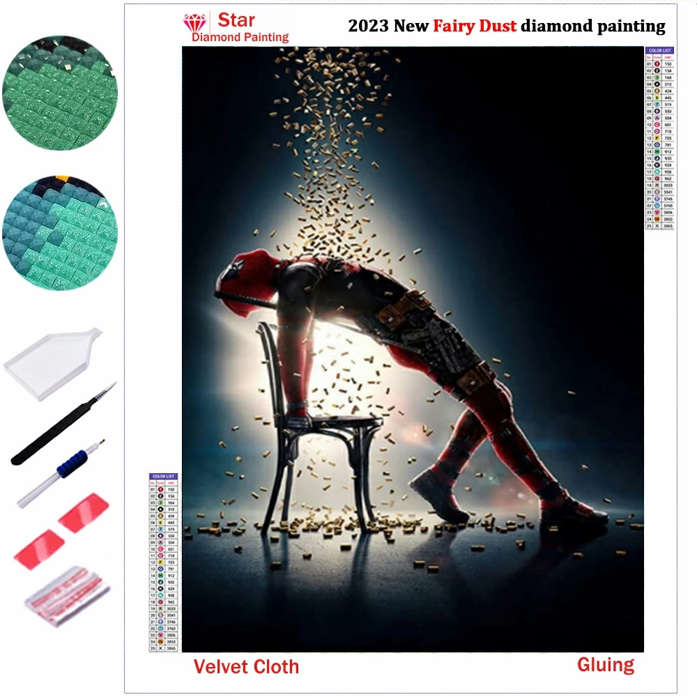 Dancing Deadpool Marvel Movie 5d Diy Fairy Dust Diamond Painting Kit Embroidery Superhero Art Crosss Stitch Home Decor Kids Gift