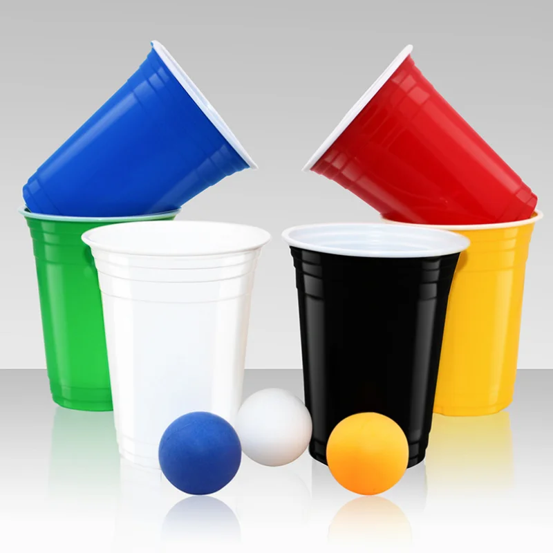 10 00piece.Custom.Factory Customized Custom logo Printing 16 oz Party Games disposable plastic cups beer pong set