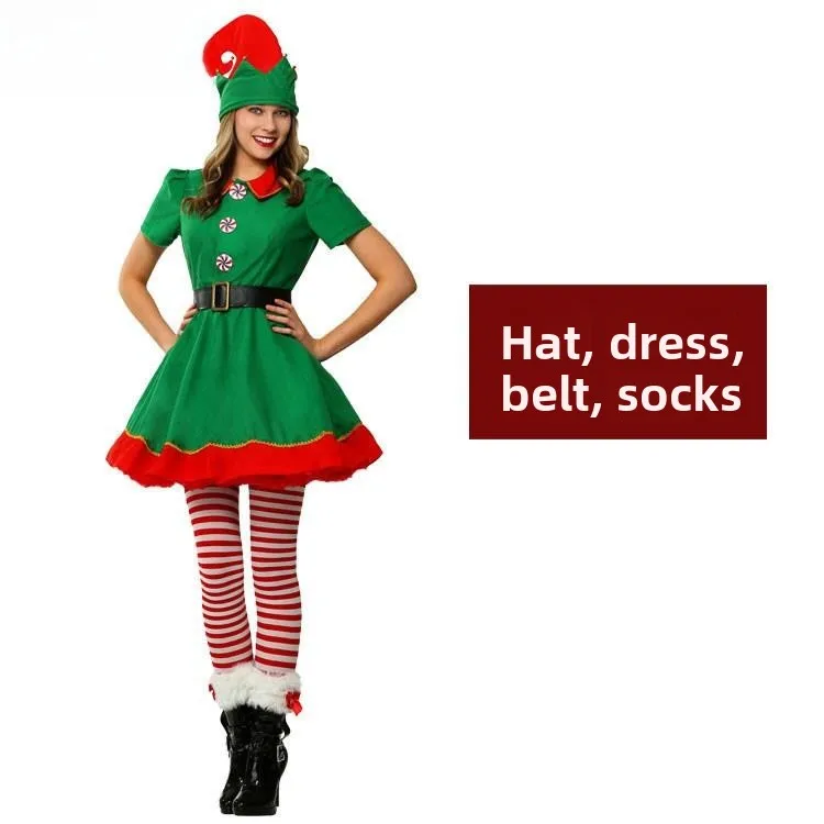 

Новый костюмный набор Cisas для мальчиков и девочек, детский костюм эльфа для выступлений, комплект для косплея, зимний сценический костюм