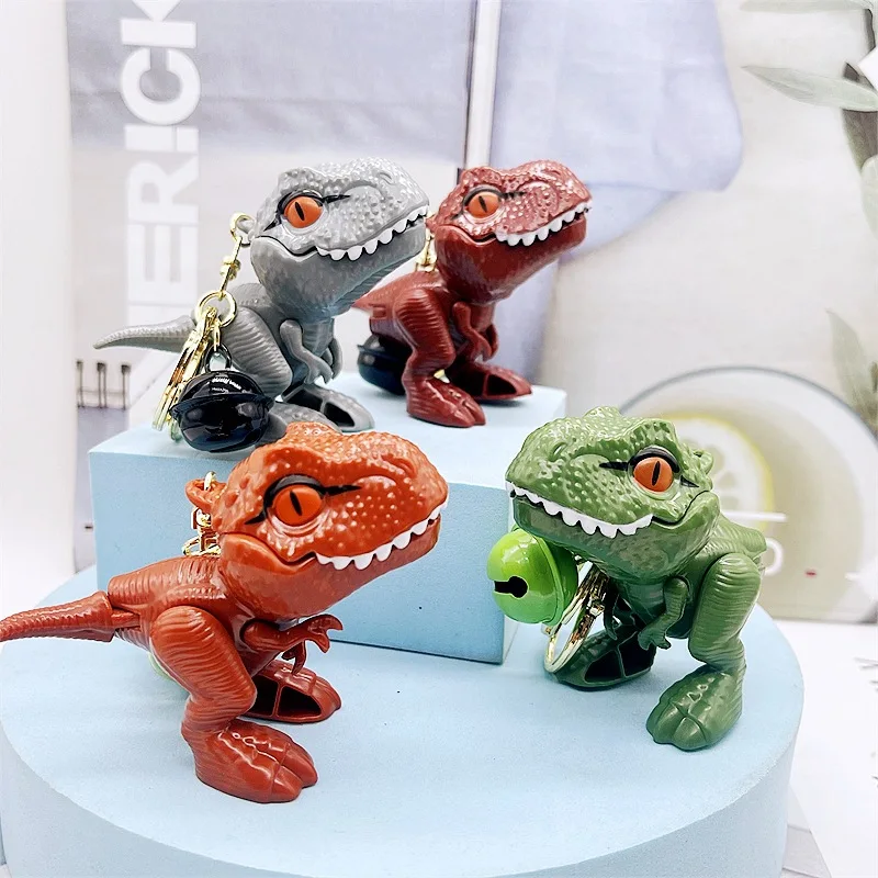 MINISO Tyrannosaurus rex bite toy keychain creative dinosaur pendant car keychain couple backpack pendant children's small gift