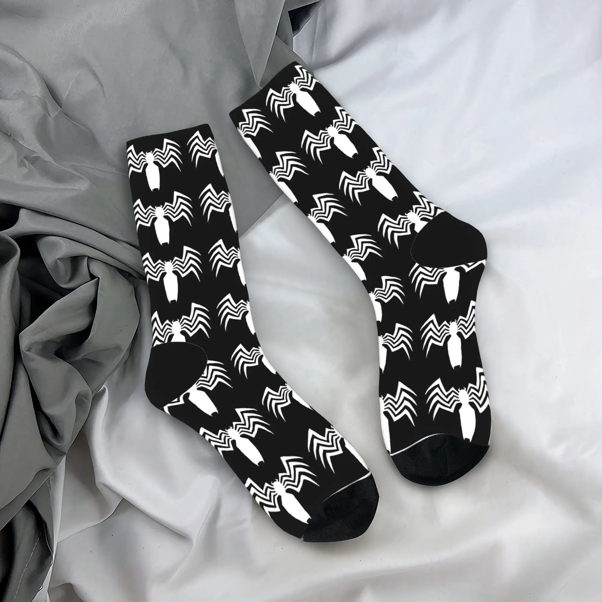 Invierno cálido diseño loco Unisex The Symbiote Venom Spiderman calcetines de superhéroe calcetines absorbentes de sudor para montar en monopatín