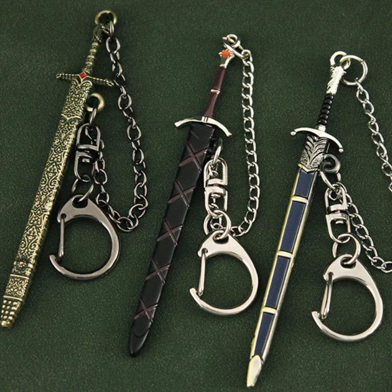 سلسلة مفاتيح صغيرة بالسيف المعدني بالكامل مع سلسلة مضادة للخسارة ، نموذج سلاح اللعبة ، حصلت على عروش ، مسلسل تلفزيوني ، ملحقات ، نسخة طبق الأصل ، ألعاب منزلية ، 9 * * #4