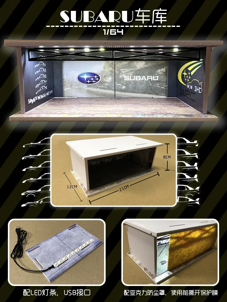 MC Hobby 1:64 Assemble Diorama Led Light Carport Garage Cabinet D1 GRAND PRIX ADVAN  for Diecast Model Car