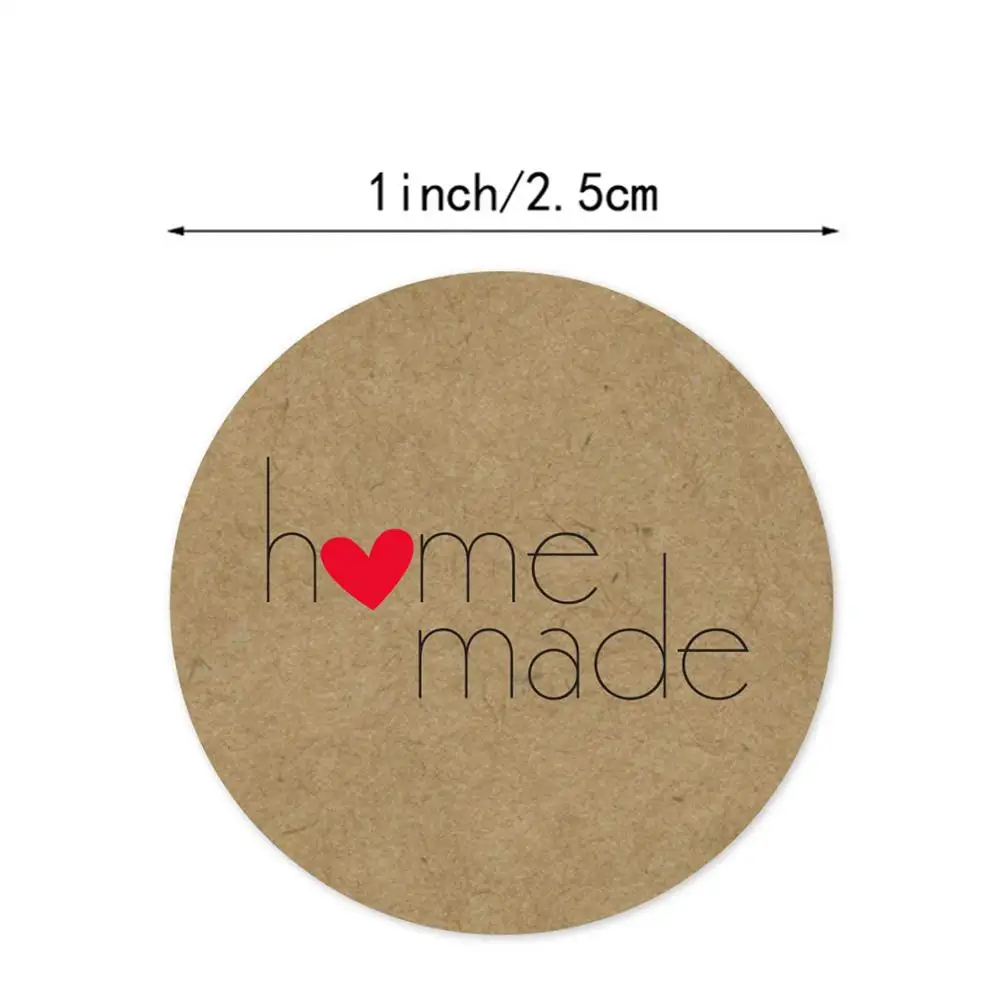 50-500pcs Kraft Paper Handmade Thank You Sticker For Wedding Favors Party Gifts Stickers Christmas Halloween Decorations