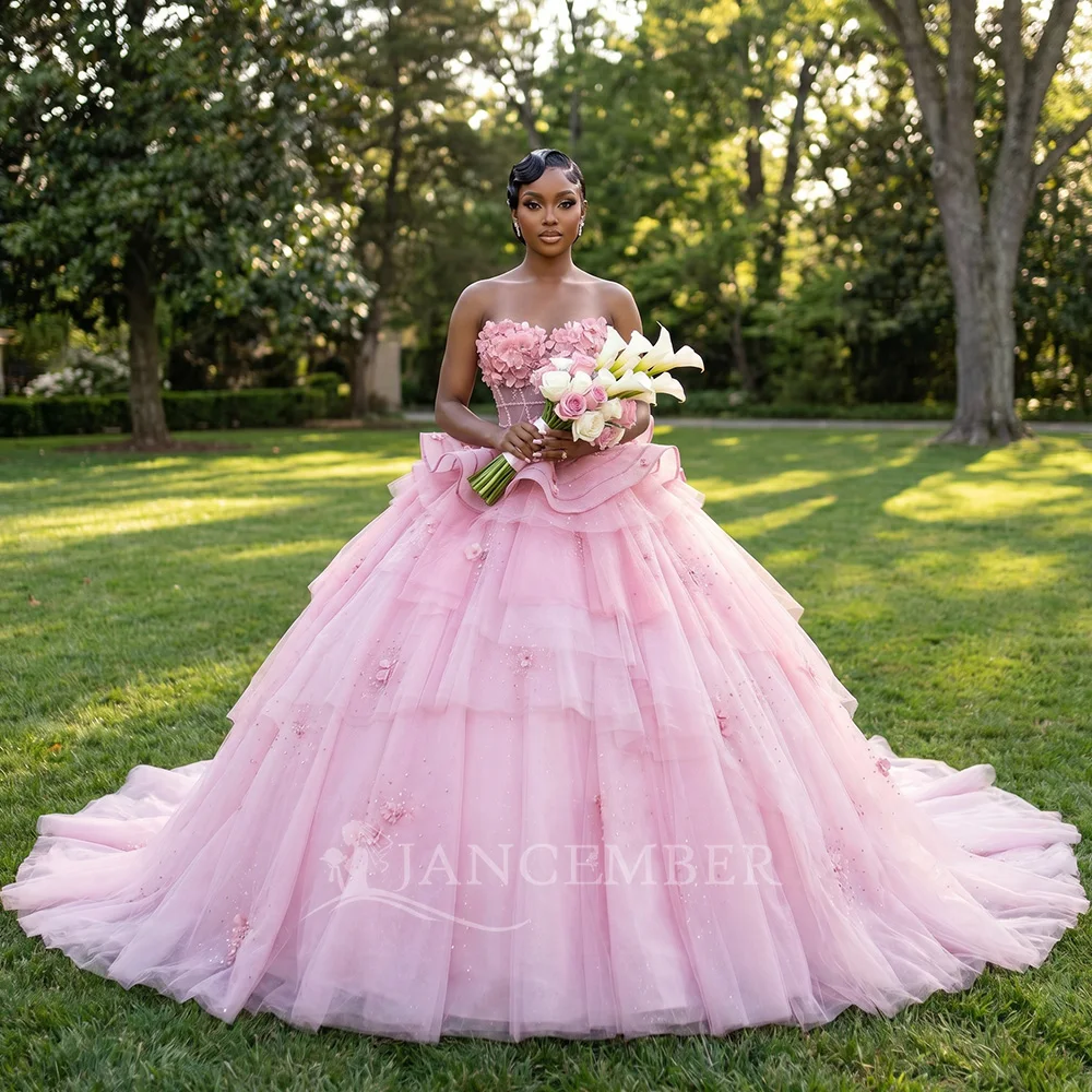 

Quinceanera Dress Graduation Party Ball Gown 2026 Customized Shiny Applique Beads Tiered Sweet Evening Dress vestido quinceañera