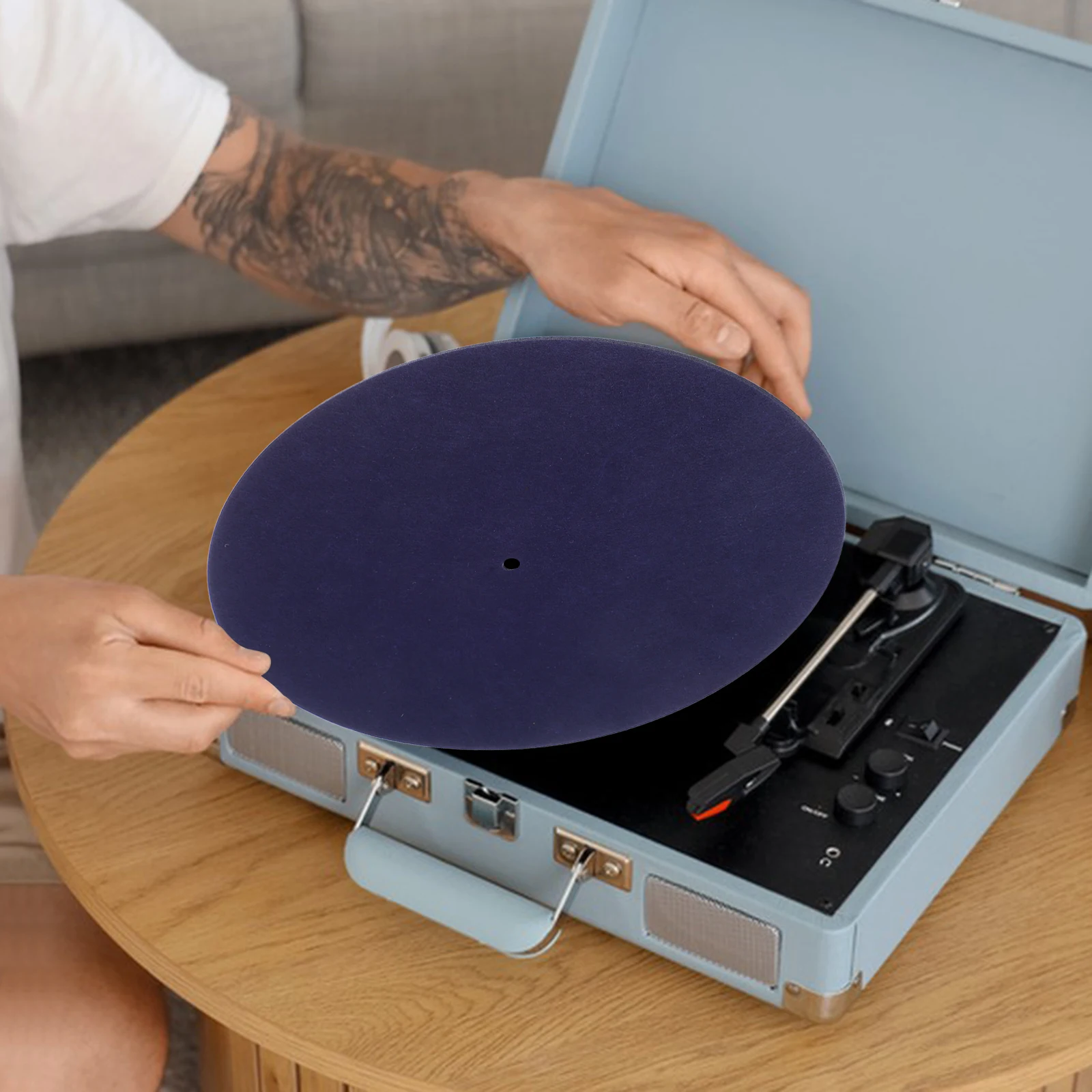 

1pc Felt Record Mat Anti-vibration Slipmat Phonograph Pad Noise Reduction Stability Vinyl Turntable Playing CD Case Storage Box