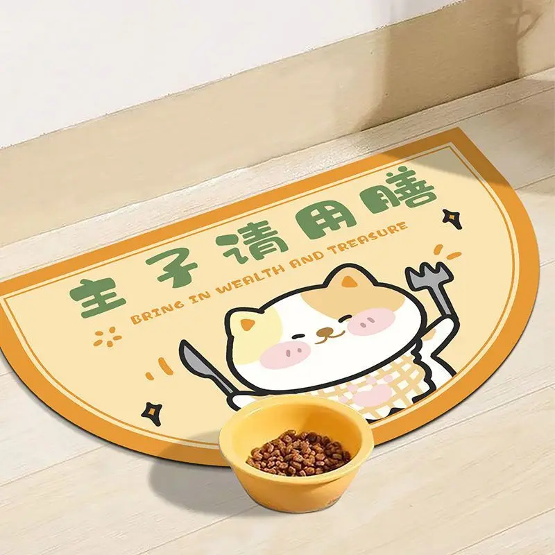 VIKAMA لطيف الكرتون الحيوانات الأليفة المضادة للأوساخ حصيرة مقاومة للماء، مقاومة للزيت، آمنة للطعام، سريعة الجفاف، مقاومة للخدش، بدون غسل، سهلة التنظيف