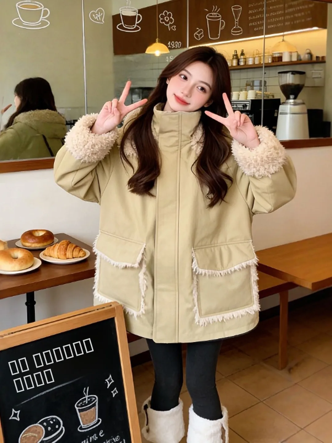 

Уникальная свободная хлопковая куртка средней длины, модная зимняя верхняя одежда для небольших размеров, красивая молния