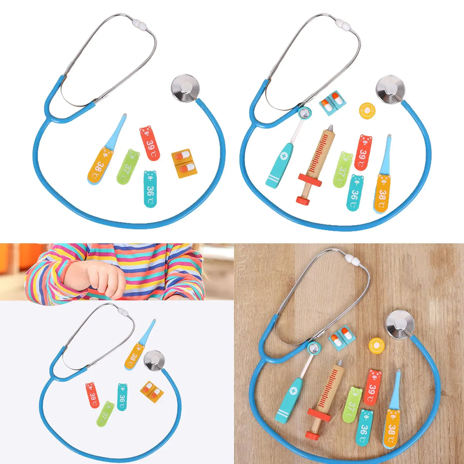 Hobbiewoo-Kit de jouets de docteur en bois, accessoires de maison de jeu, cadeaux d'anniversaire