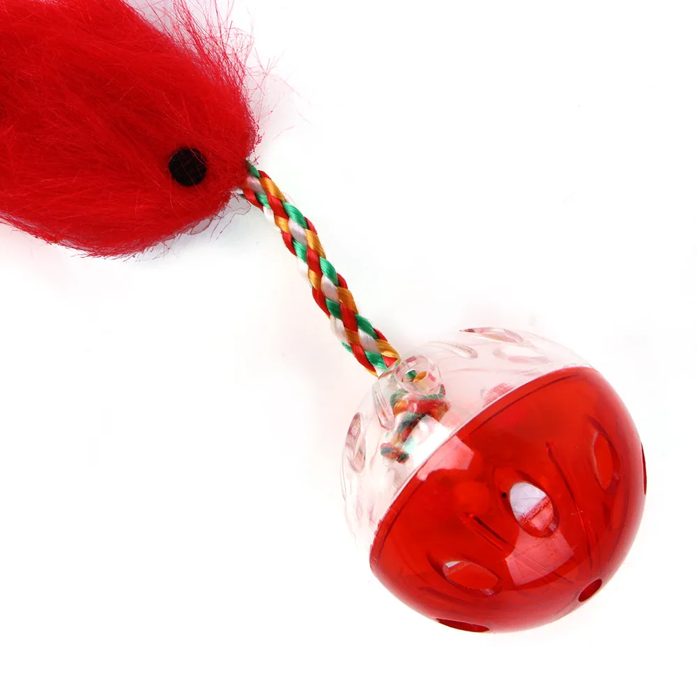 Pet Cat Toy Chrysanthemum Bell Ball Three Color Ribbon Bell Ball Solid Color Mouse Cat Toy