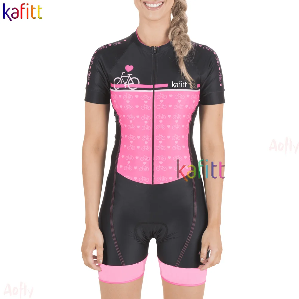 

Women's Kaffit Cyclist Overalls Short Sleeve Cycling Jumpsuit 2022 Bike Fitness Clothing Gel Pants