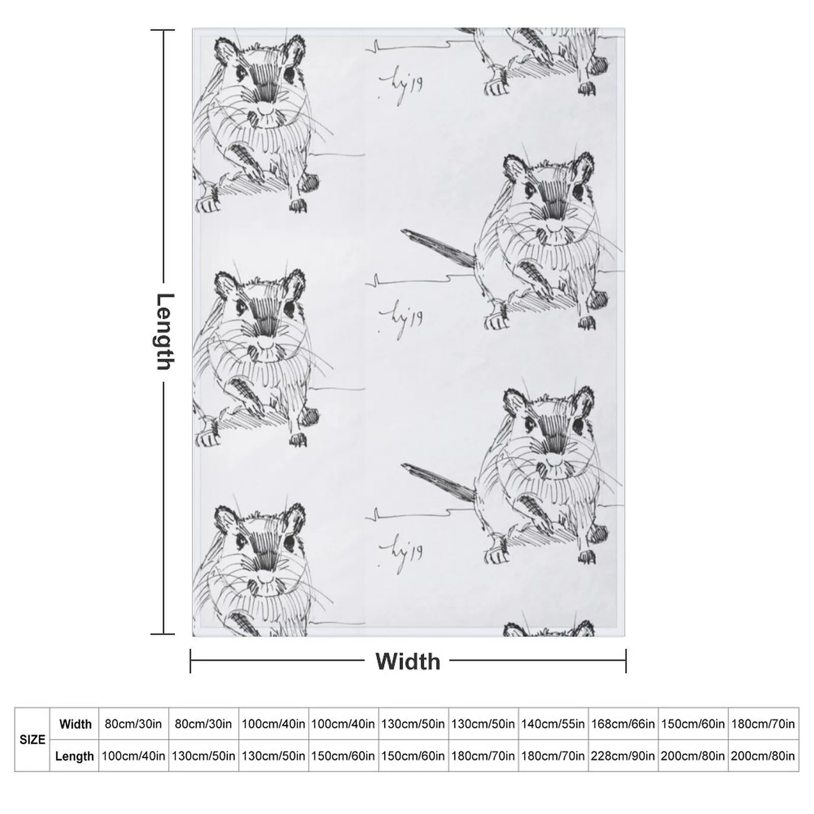 Gerbil illustration Throw Blanket For Baby Thins Thermal Hairys Blankets