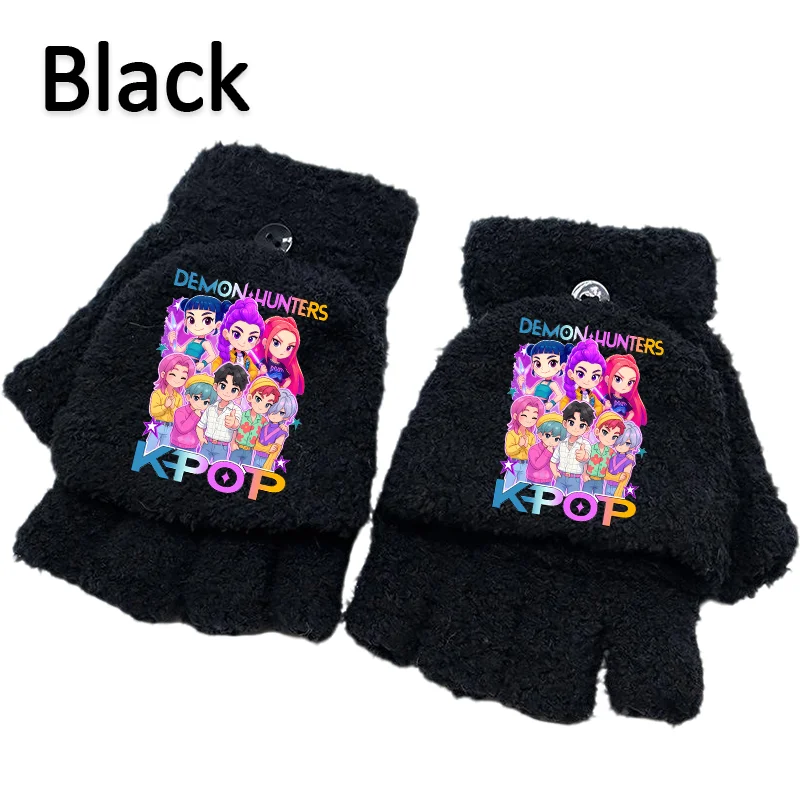 K-Pop Fingerlose Handschuhe, Halbe K-Pop Strickhandschuhe mit Fingerklappen, Warme Handschuhe für Mädchen und Jungen, zum Schreiben und für die Schule