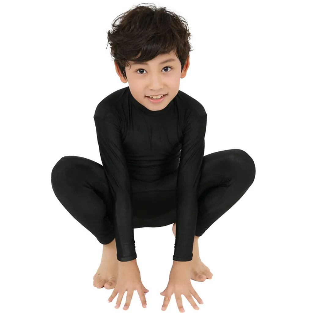 Kid Spandex Full Body Zentai Suit Dance Unitard Costumi per Halloween Bambino Balletto Vestito stretto Dolcevita Tuta in nylon Cosplay