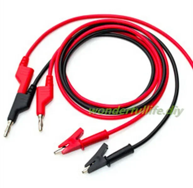 1pair (2pcs) (RED+BLACK)  High quality Banana plug wire / alligator clip cable / high voltage test cable / silicone wire