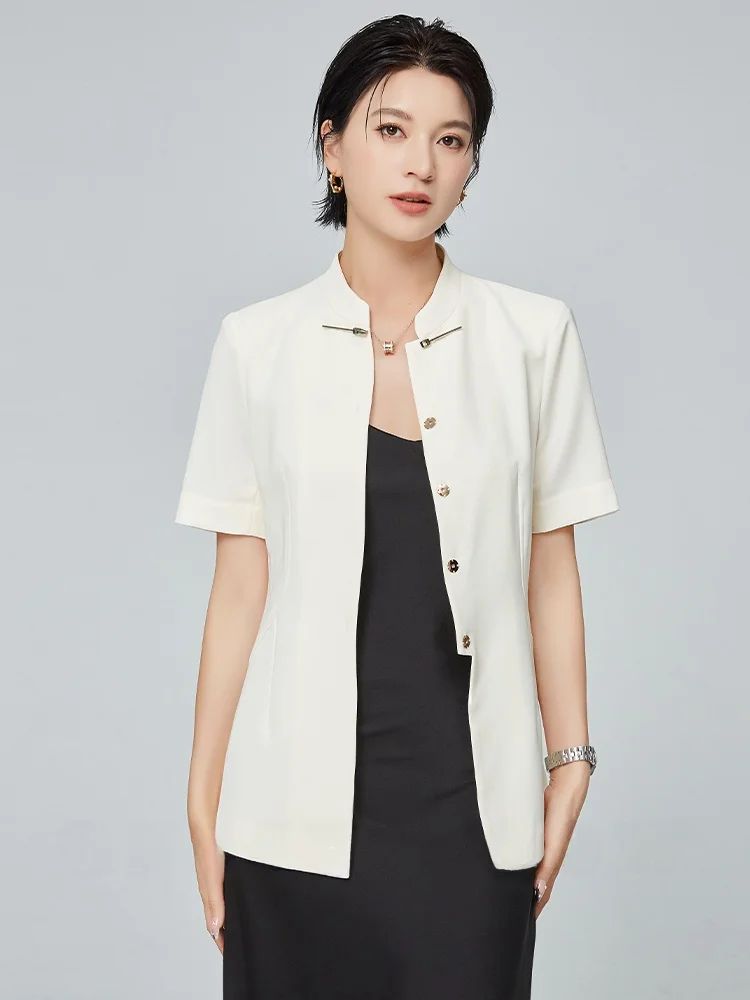 

Jiang Feifei Summer Thin ort Sve Women's Suit Profional Faion Sle Zhongan Suit Set Commute Sle Slim Fit Polye...