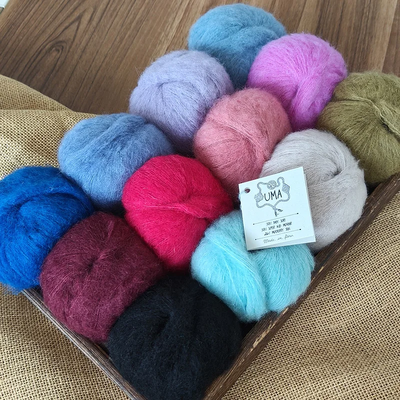 230yds/210mtrs 25g/Ball  Amano  UMA Silk Mohair Yarn  From Peru
