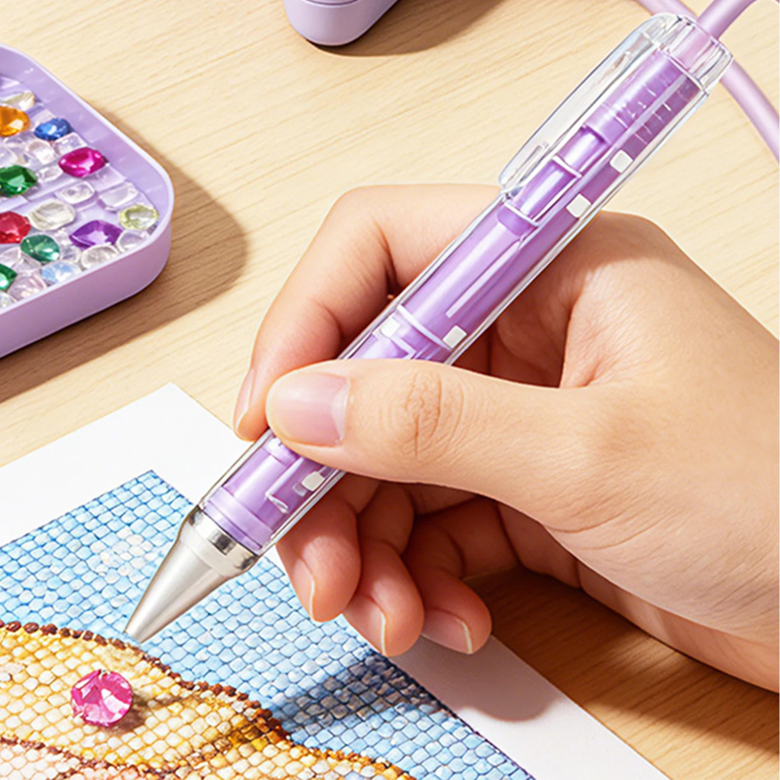 

Diamond Art Vacuum Pen Includes 2 Pens and Storage Tray Vacuum Pen for Diamond Painting Rechargeable Gifts for Men and Women
