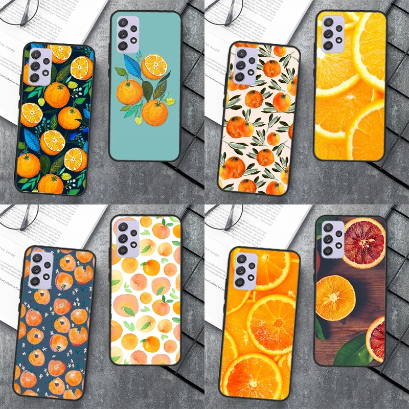 Summer Fruit Orange Case For Samsung Galaxy A14 A34 A54 A12 A22 A32 A42 A52 A13 A23 A33 A53 A50 A51 A71 Cover