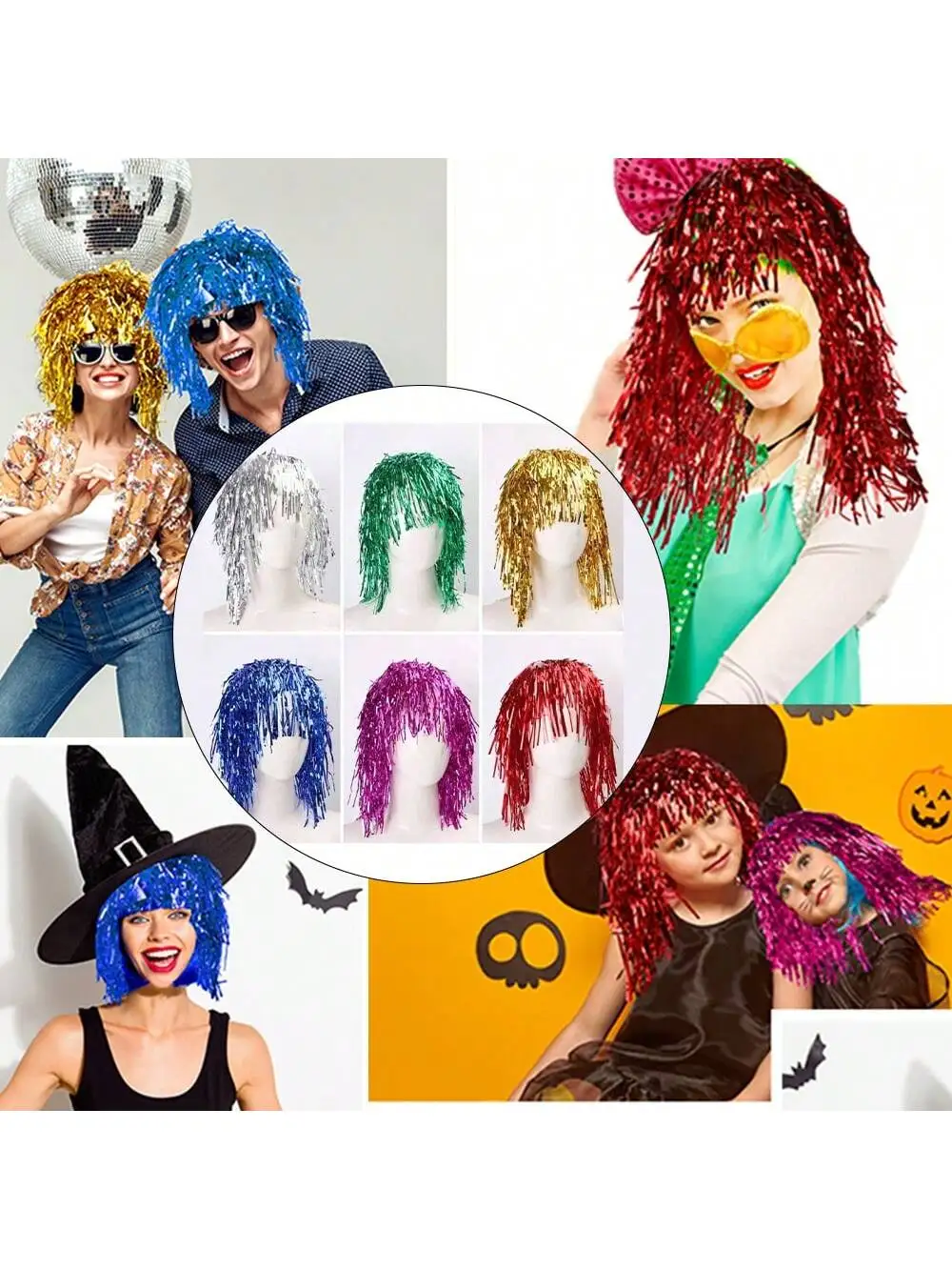 

Синтетические парики в стиле панк для дискотек, парики для вечеринок, очаровательные шелковистые парики для косплея, реквизит для фотосессий, декоративные парики для праздников и вечеринок