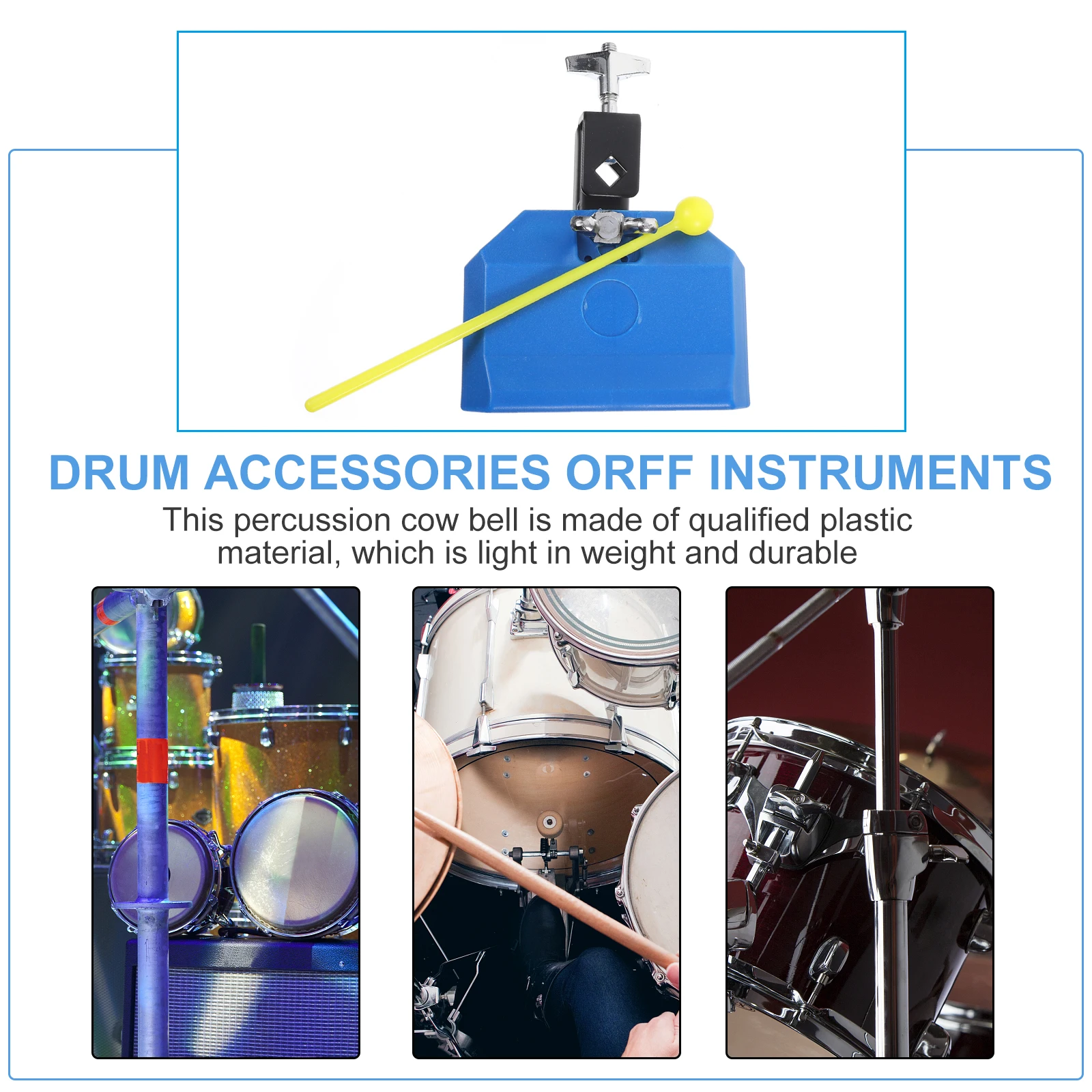 

Plastic Cow Bell 1 Pc Percussion Instrument for Drum Easy Install Clear Sound Lightweight Noise Maker Musical