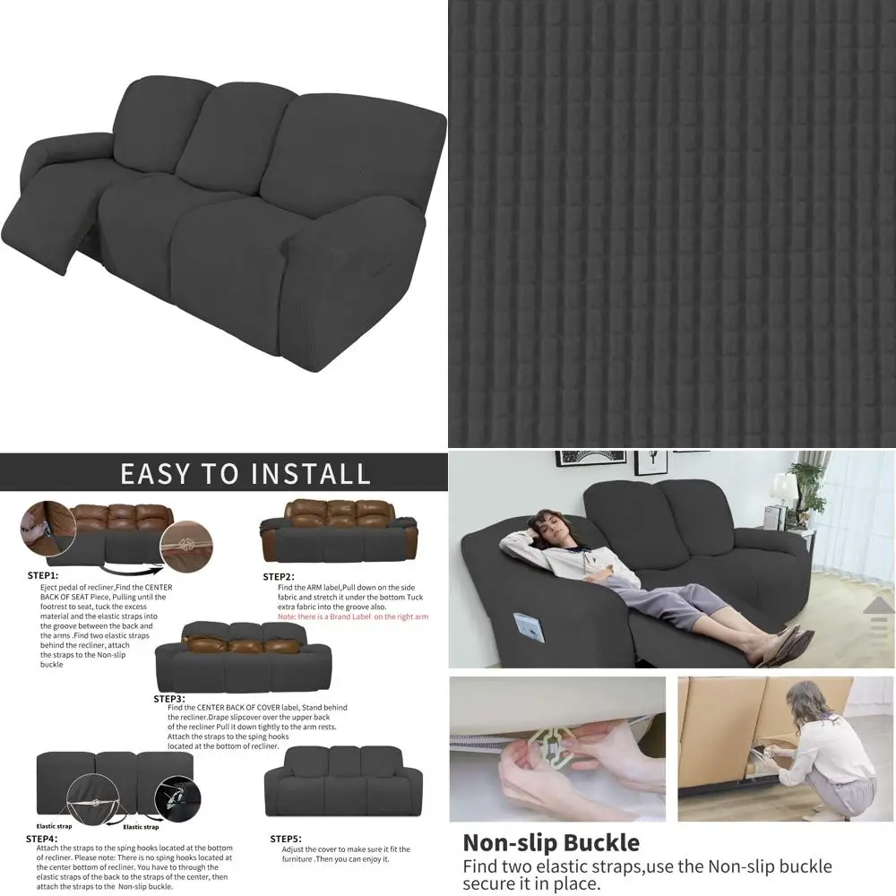 

Эластичный чехол для дивана, 8-компонентный чехол для дивана с откидной спинкой, эластичная защита нижней части для детей и использования в спа-центре