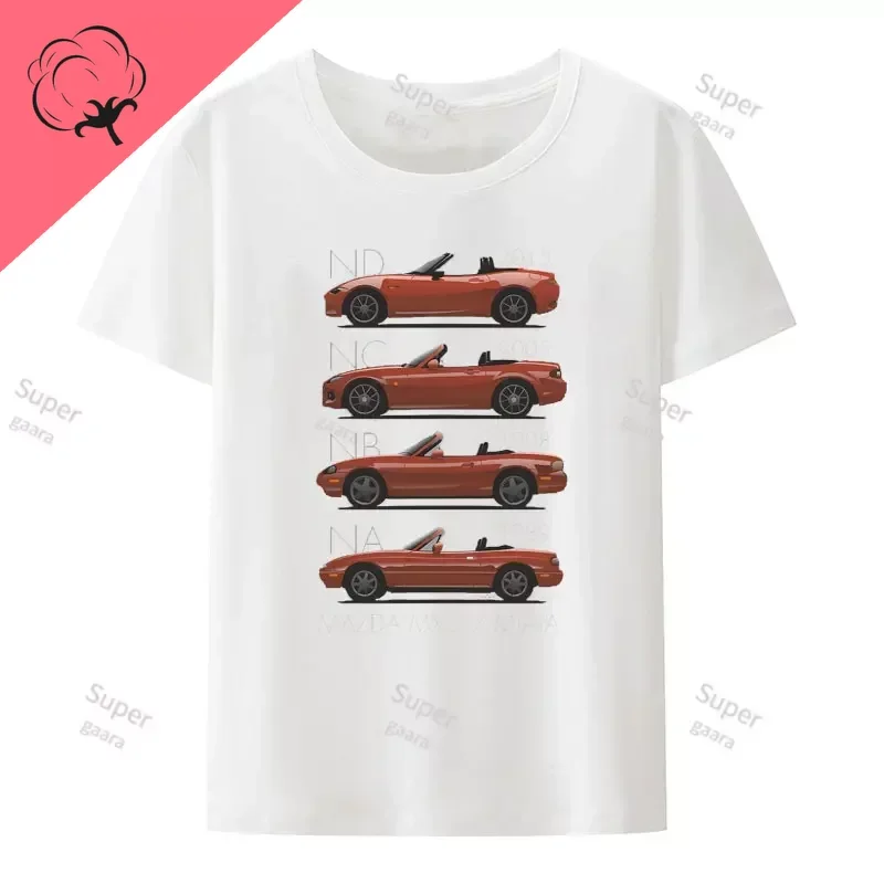 Initial D JDM MIATA MX5 Theme 100%Cotton Mens Clothes Tshirts Graphic T Shirts Tees Shirt Women Y2k Streetwear Short Sleeve Tee