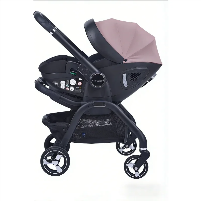 4 In 1 Pasgeboren Kinderwagen Multifunctionele Autostoel Lichtgewicht Vierwielige Kinderwagen Deluxe Tweeweg Kinderwagen