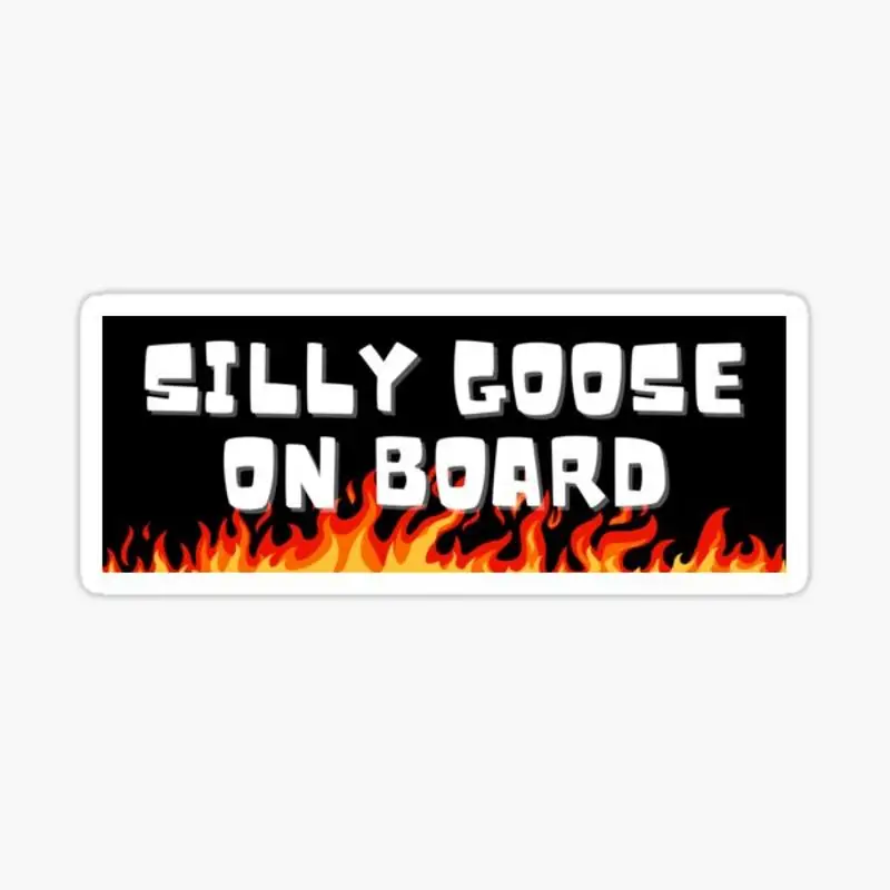

Silly Goose on Board Bumper Sticker for Laptop Decor Bedroom Car Cute Cartoon Art Fashionable Public Suitcase