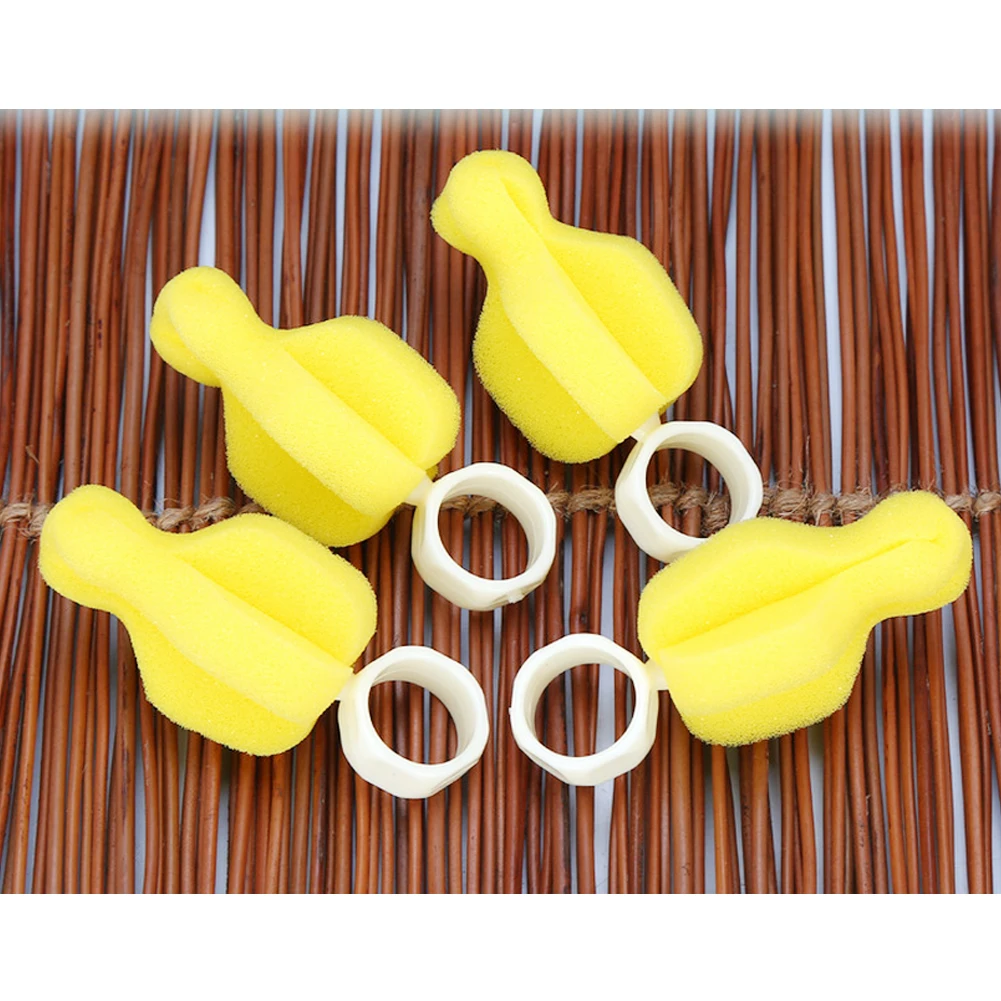 5pcs 360 Degree Rotating Sponge Baby Nipple Brush Babies Teat Cleaning Supplies