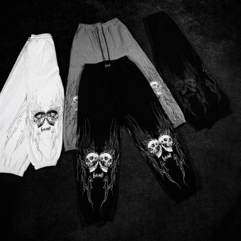 

Personalized Street Hip Hop Rap Street Men's Trousers Stretch Strap Dark Print Pattern Casual Pants