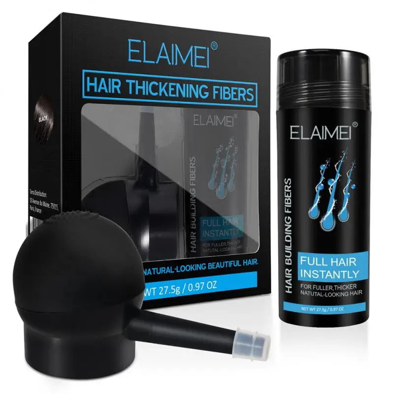 

ELAIMEI Hair Growth Fiber Keratin Thickening Spray Hair Building Fibers Poudre 27.5g Loss Products Instant Wig Regrowth Powders