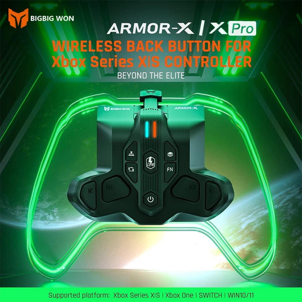 

BIGBIG WON ARMOR X Pro Rear Paddle Adapter For Xbox Series X/S Controller Back Button Attachment Extension Keys NS Switch Pc Ps4