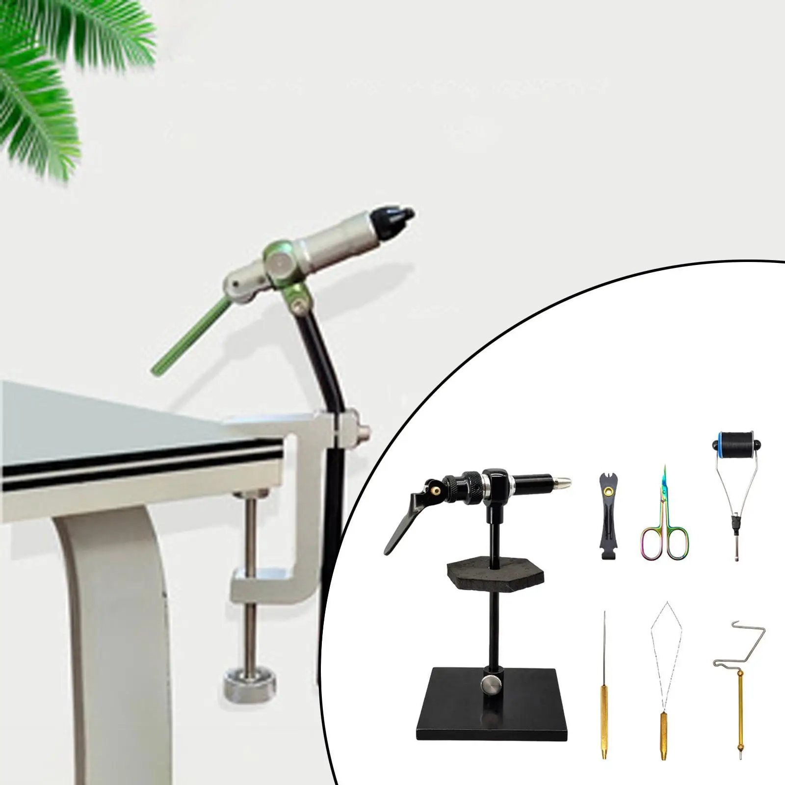 

Rotary Fly Tying Vise Tools Kit Lightweight for Beginners with Pedestal Base