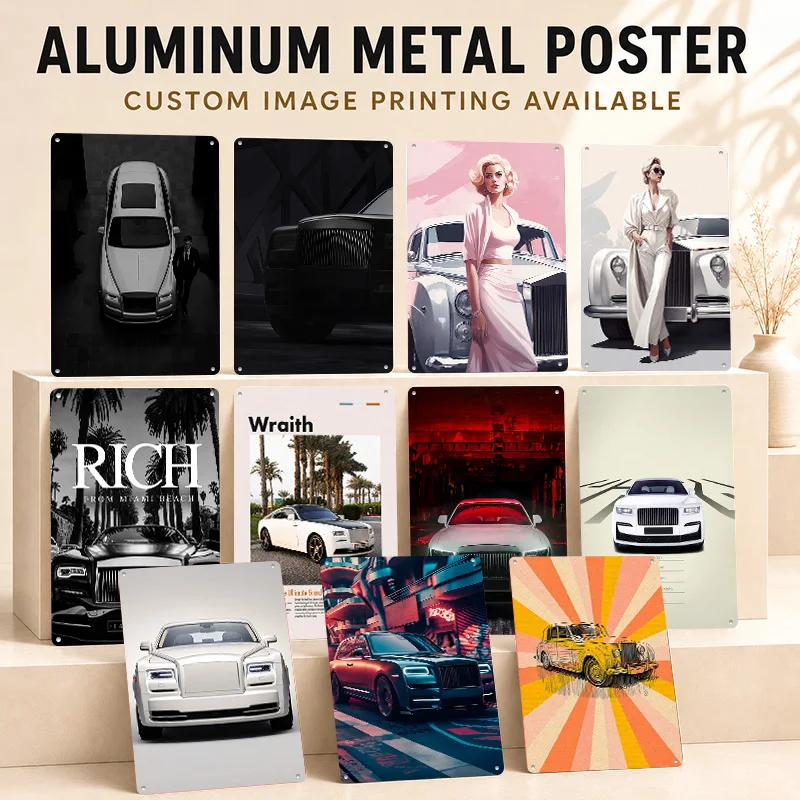 UK Phantom Wraith Luxury Car Aluminum Posters Personalized Metal Tin Sign Track Inspired Graphic Wall Art Ideal In Driver Lounge