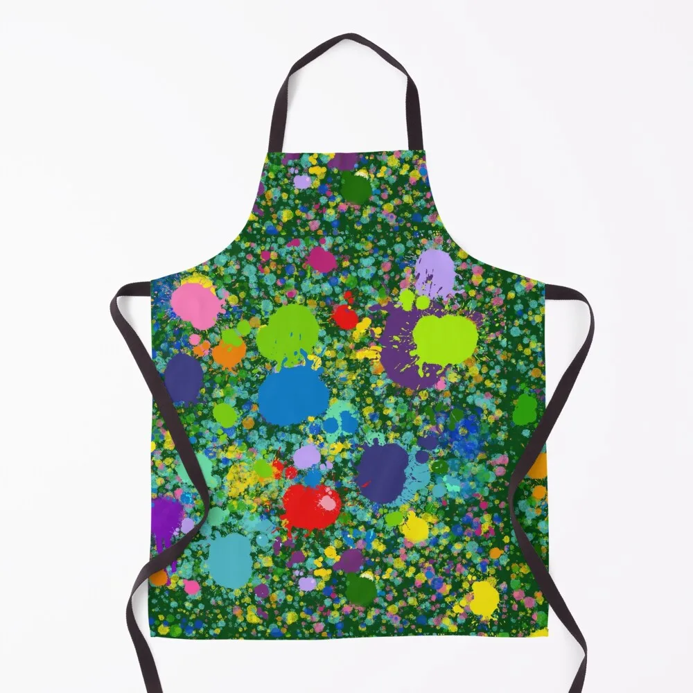 

Rainbow Splatter Paint! Apron cooks clothes Waterproof women Apron